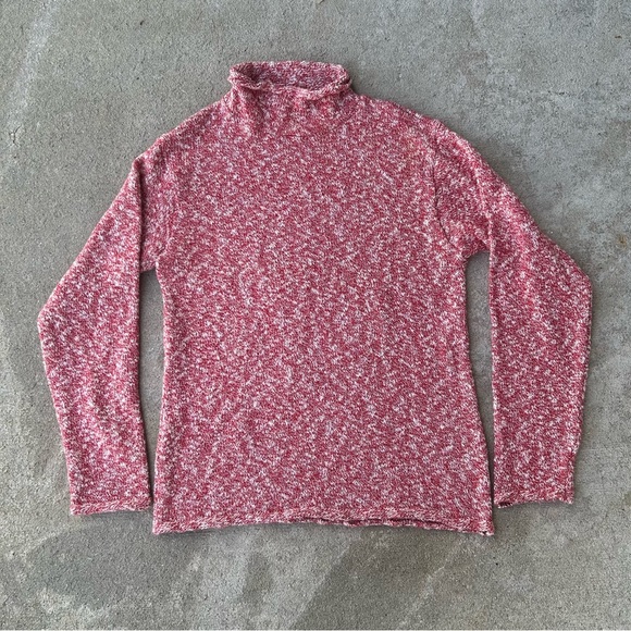Vintage Red Marled Turtleneck Sweater - Picture 8 of 8
